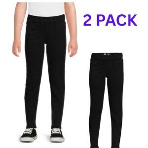 2 Pack Wonder Nation Girls Skinny Jeggings, Black